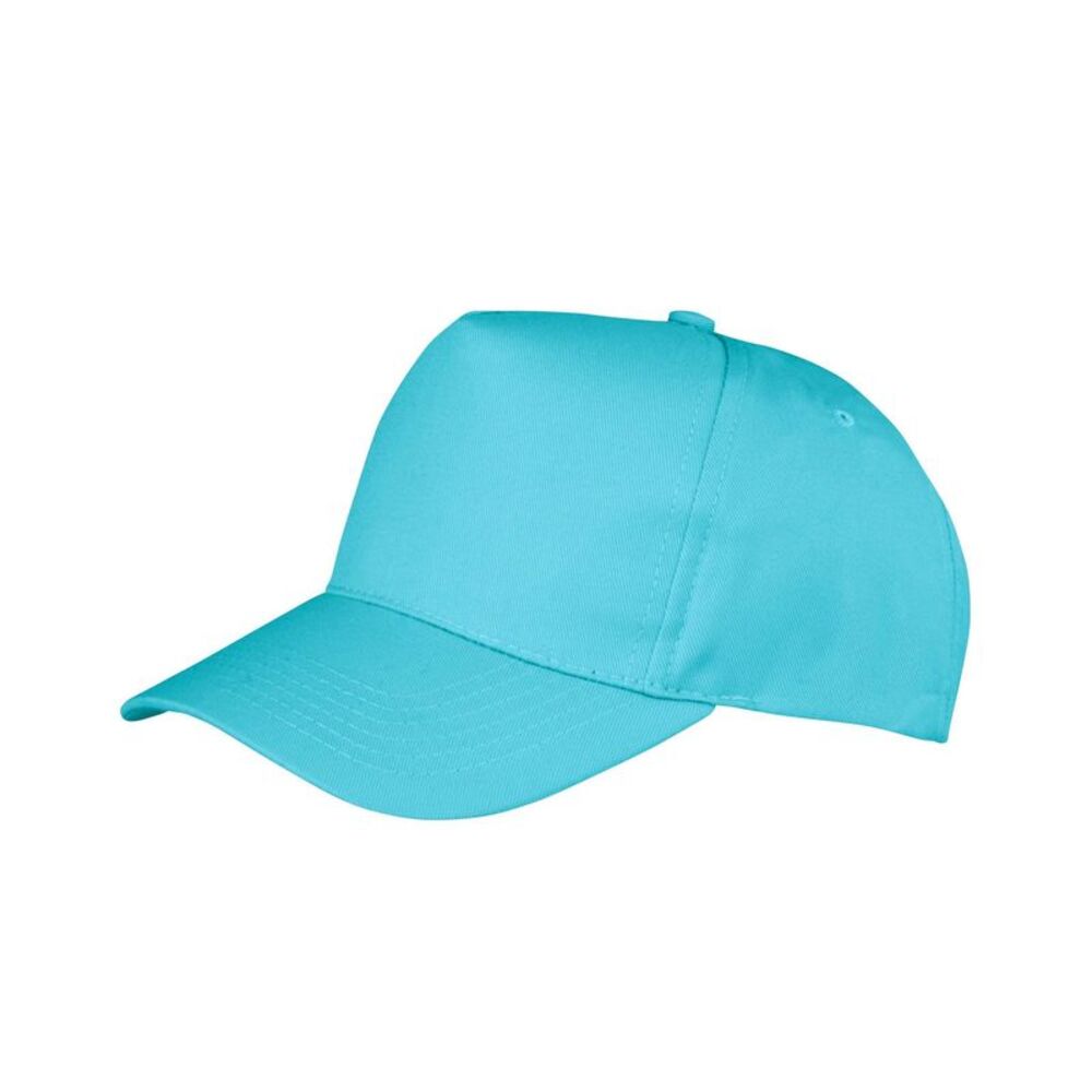 Result Headwear Boston 5 Panel Polycotton Baseball Cap / Aqua